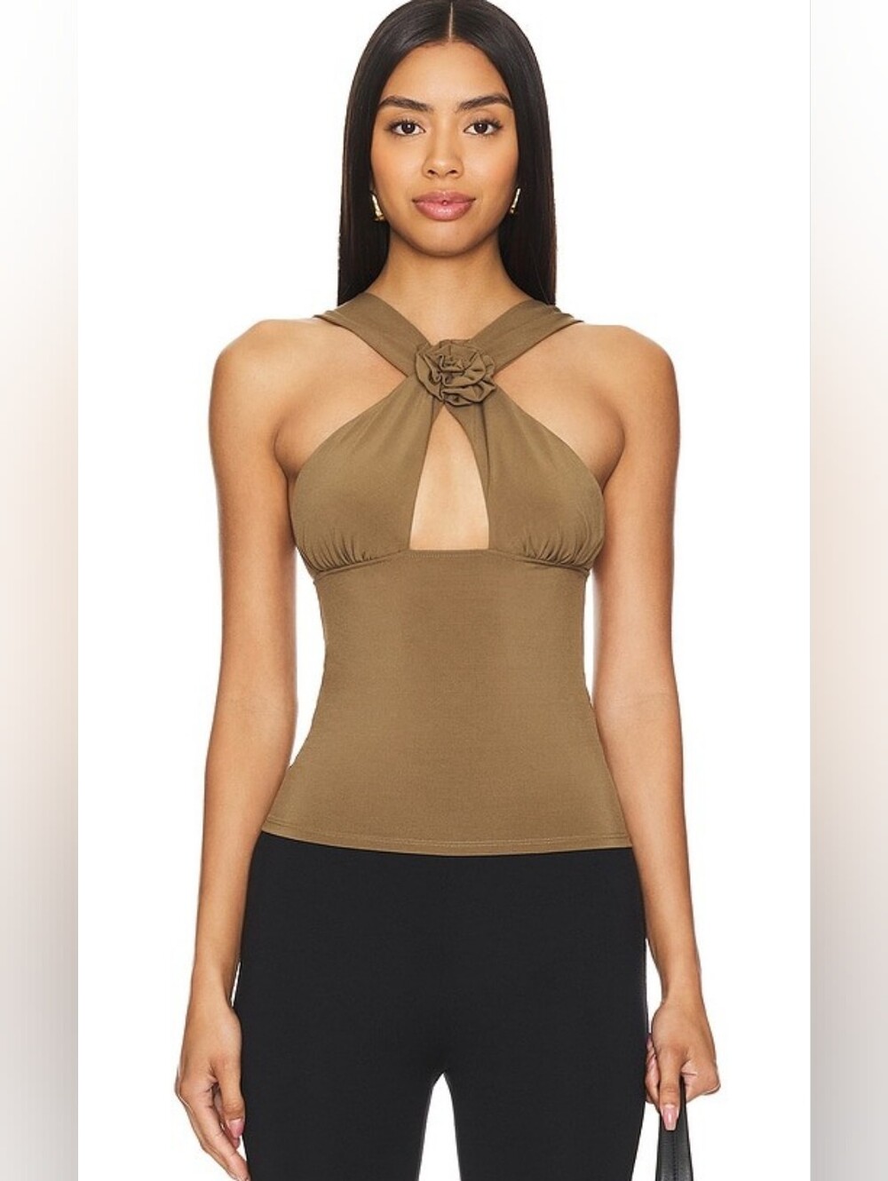 WeWoreWhat Rose Halter Top Medium
